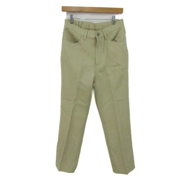 ジーユー ロングパンツセンタープレスストレートパンツ 321-344695 ボトムス メンズ Sサイズ ベージュ GU