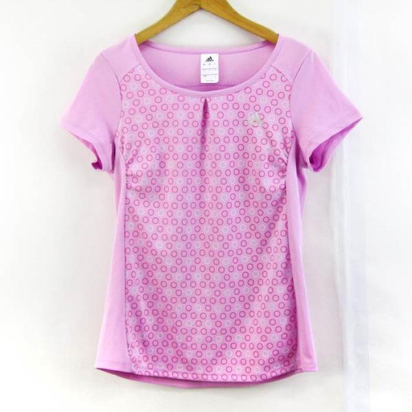 adidas ピンク クロップドトップ 半袖 adidas アディダス 半袖Tシャツ トップス サークル柄 スポーツ