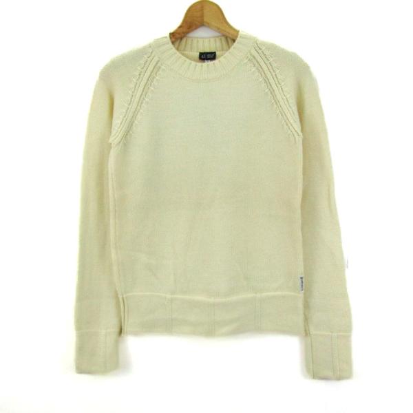 ARMANI JEANS - アルマーニ ジーンズ セーター トップス 長袖 クルーネック ニット イタリア製 レディース 40サイズ イエロー ARMANI JEANS ARMANI JEANS アルマーニ ジーンズ セーター トップス 長袖