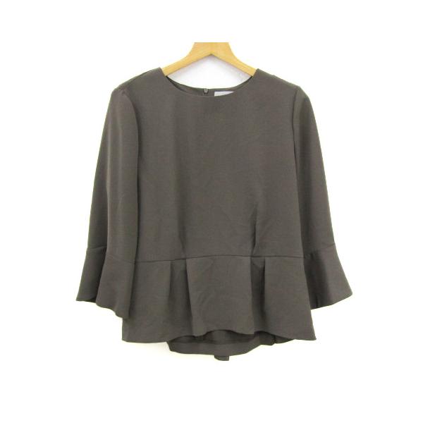 leilian - レリアン ブラウス シャツ トップス ペプラム 日本製 大きいサイズ レディース 13+サイズ チャコール Leilian Leilian レリアン ブラウス シャツ トップス ペプラム 日本製