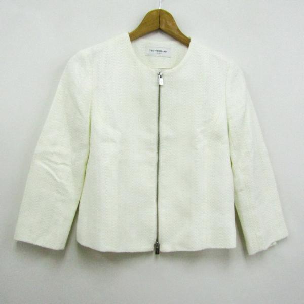 TRUSSARDI（トラサルディ） ノーカラージャケット アウター ジップ 