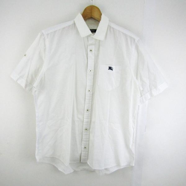 BURBERRY BLACK LABEL 半袖シャツ サイズ3 BURBERRY BLACK LABEL 「BURBERRY LABEL」 刺繍半袖シャツ 3