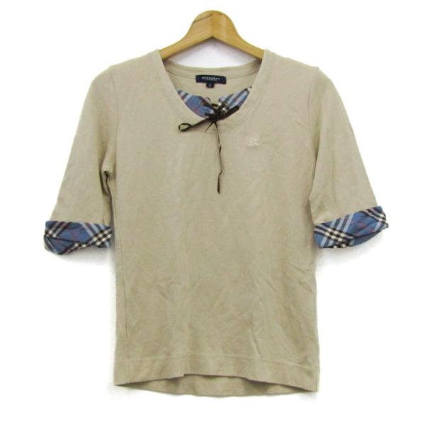 バーバリー　ロンドン　リブ　Tシャツ チェック　ホースマーク　L バーバリー ロンドン リブ Tシャツ チェック ホースマーク L