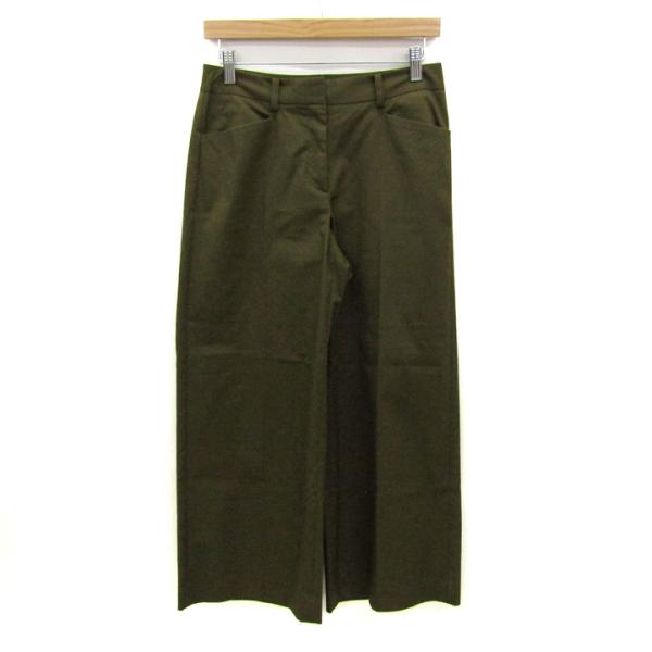 Theory luxe 19ss パンツ カーキ セオリーリュクス ワイド クロップドパンツ STACY.C ストレッチ