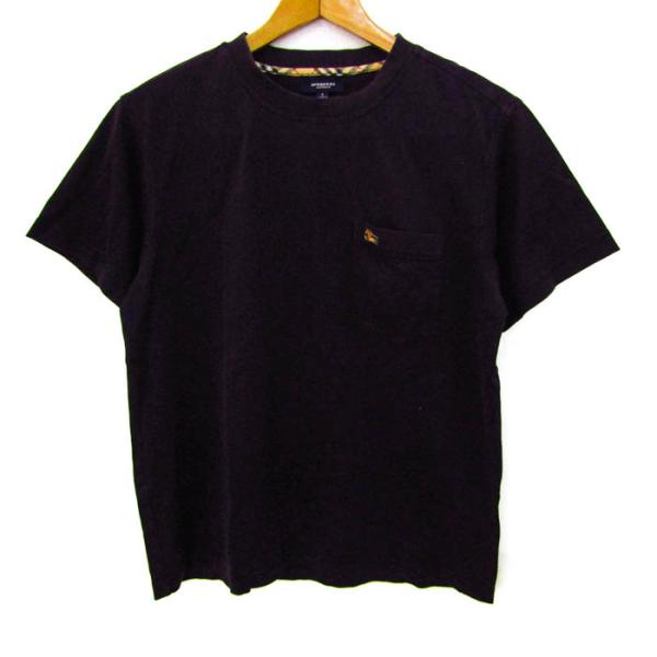 【良品】バーバリーロンドン　ノバチェック　ポロシャツ　ホースロゴ　ブラック　2 BURBERRYバーバリーロンドン ノバチェックポロシャツ ホースロゴ