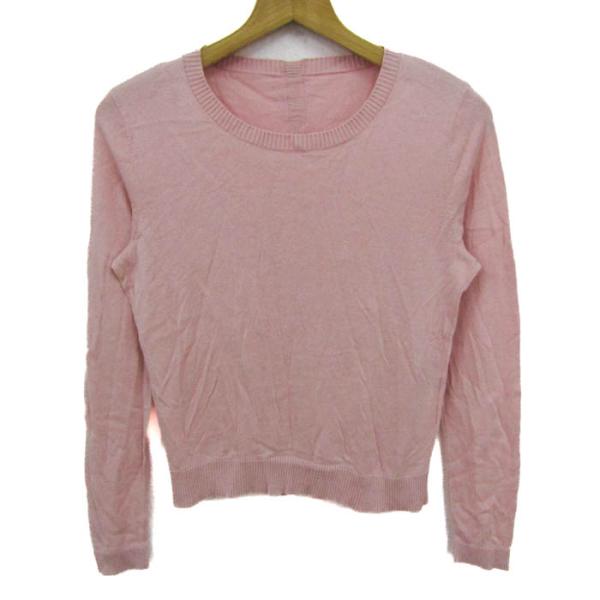 leilian - Leilian(レリアン) 長袖セーター サイズ11 M レディース - 黒×ピンク Leilian（レリアン） ニット トップス 長袖 シルク カシミヤ混