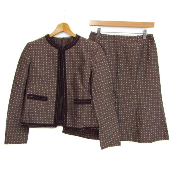 Leilian（レリアン） セットアップ 上下セット ノーカラージャケット