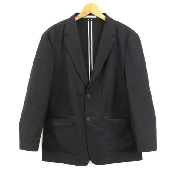 ド*ル様 ZARA テーラードジャケット XL ブラック・ホワイト　エレガントで ZARA（ザラ） テーラードジャケット アウター メンズ USA Mサイズ