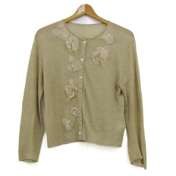 ヨシエイナバ ニットカーディガン カシミヤ100% ベージュ カシミヤ100％ ニットカーディガン ベージュ 上質素材 ROPE｜Yahoo