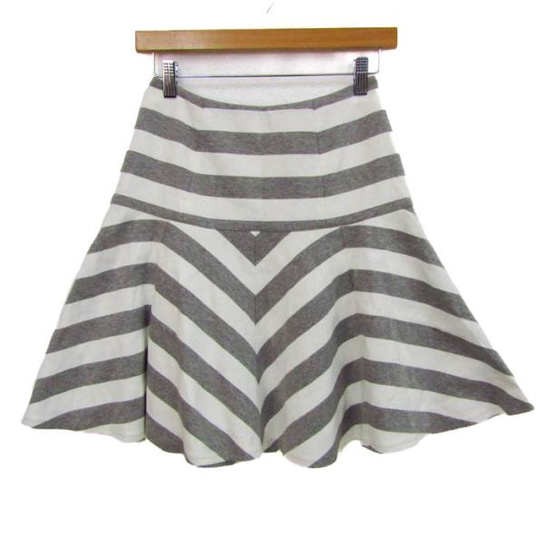 エムズグレイシー スカート ボトムス フレア ボーダー柄 日本製