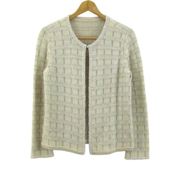 Leilian（レリアン） カーディガン ニットジャケット 長袖 ウール混 