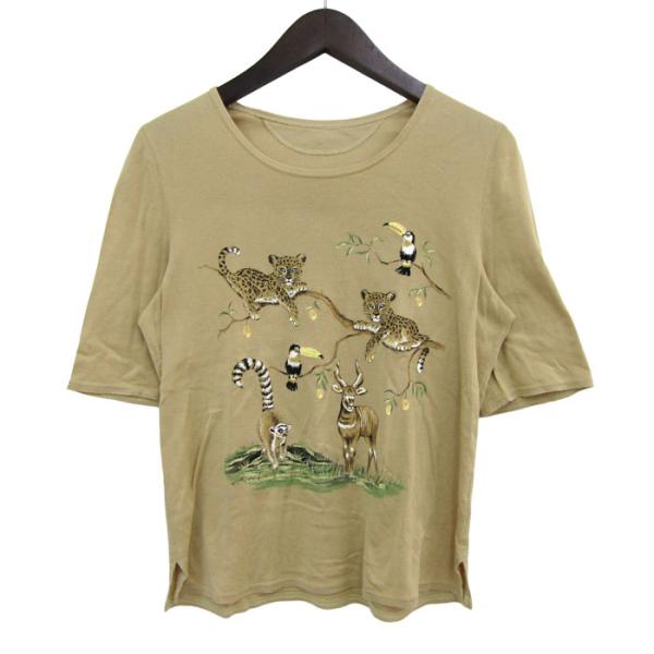 伊太利屋 半袖Tシャツ トップス アニマル柄 コットン レディース 9