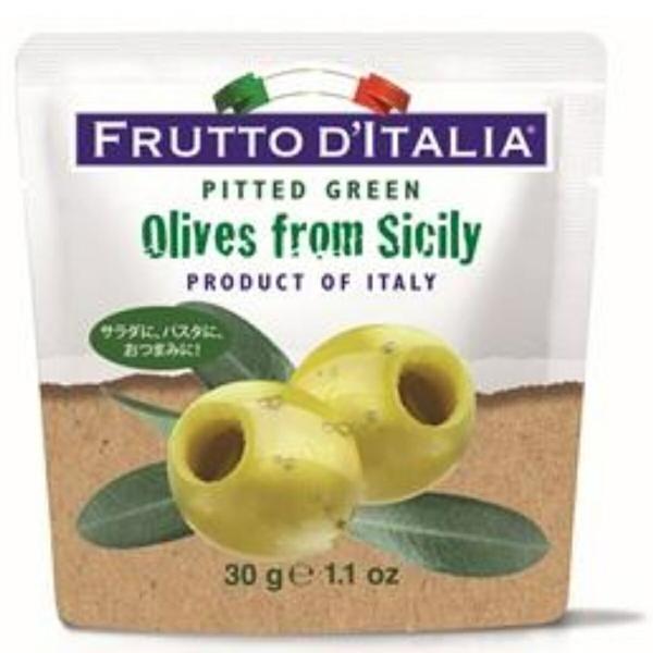 イタリア各地で育ったその土地土地のオリーブを、 食べやすい個袋につめたフルットディタリア。 おつまみに、お料理に、手軽に楽しめるオリーブです。商品名：フルットディタリア グリーンオリーブ 種抜き /30g 常温配送でＯＫ ワイン wine ...