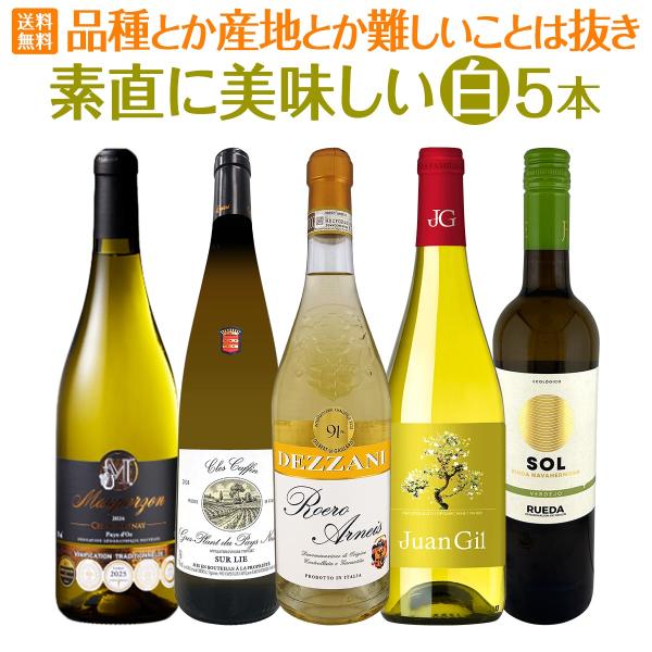 品種とか産地とか難しいことは抜き 素直に美味しい白ワイン wine 5本セット set