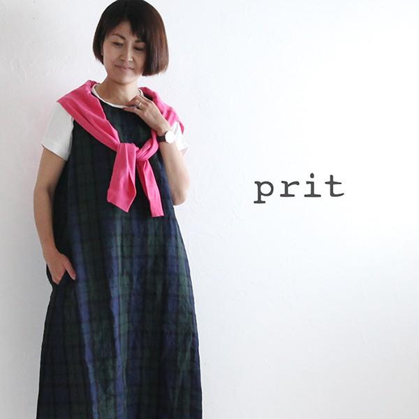 プリット Prit ワンピース P016 バックギャザーマキシワンピース チェック柄 Pumila プミラ ナチュラル 服 Prit 016 Pumila 通販 Yahoo ショッピング