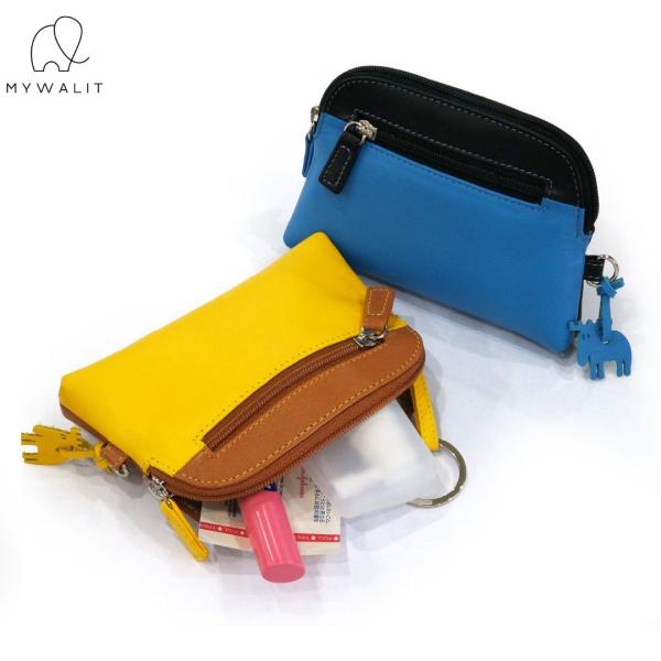 moz モズ エルク チャーム 小さい ポーチ 小物入れ ミニポーチ mywalit マイワリット 本革 コラボ商品 キーリング付 牛革 通勤 通学 旅行 薬入れ トラベル