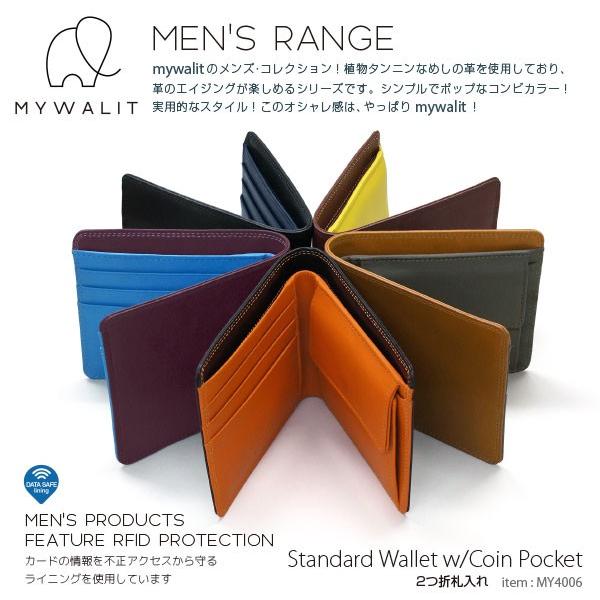 正規代理店 my4006 2つ折財布 メンズ  マイワリット マイウォリット コンパクト　イタリア