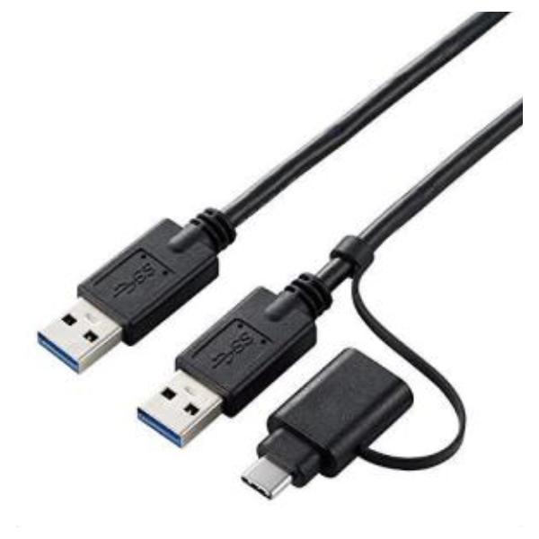他サイト： UC-TV6BK エレコム データ移行ケーブル Windows Mac対応 USB3.0 Type-Cアダプタ付属 1.5m ブラックの商品画像
