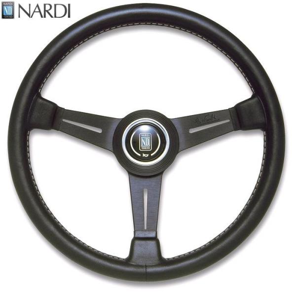 NARDI ナルディ N130 BKレザー&BKスポーク グレーステッチ NARDI ナルディ N130 BKレザー&BKスポーク グレーステッチ