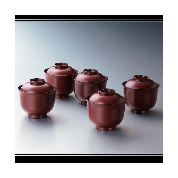 北市漆器 KZ2163 手塗うるし小吸椀揃（朱） 【お取寄せ商品】【汁碗