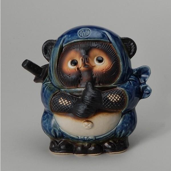 たぬき　狸　信楽焼？ 信楽焼 561-05 忍者狸（青） たぬき【メーカー直送】【同梱/代引不可