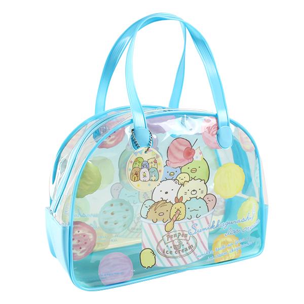 すみっコぐらし ビーチバッグ ボストンバッグ プールバッグ ビニールバッグ キッズ 女の子 ぺんぎん しろくま ねこ とかげ えびふらい たぴおか 0615 子供の入園入学バッグ Kcプレイス 通販 Yahoo ショッピング