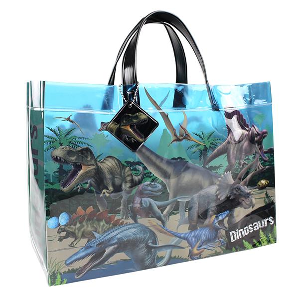 ディノワールド 恐竜柄 オリジナルビーチバッグ マチアリ プールバッグ 角型 ビニールバッグ キッズ 男の子 高波クリエイト 子供の入園入学バッグ Kcプレイス 通販 Yahoo ショッピング