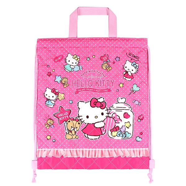 刺繍可 ハローキティ キルトナップサック ローズピンク リュックサック キッズ 女の子 Hello Kitty キティちゃん Sanrio 名入れ 子供の入園入学バッグ Kcプレイス 通販 Yahoo ショッピング