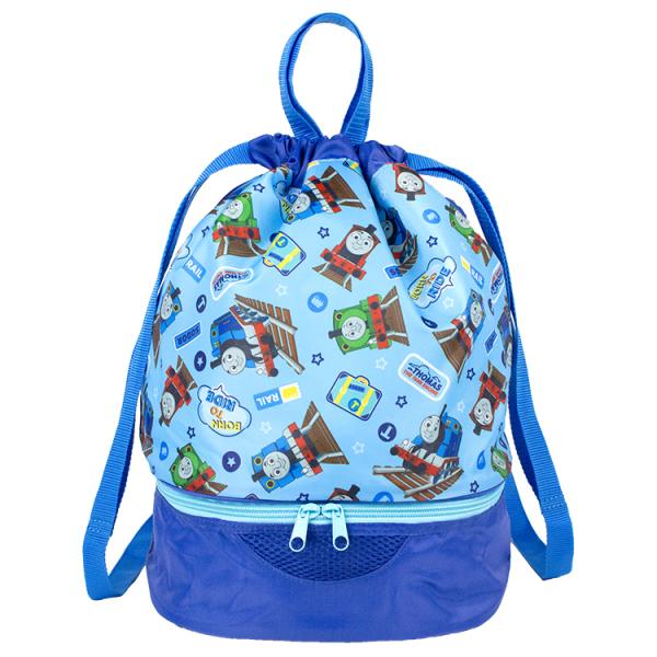 【クリックポスト選択可能：全国一律300円】ポリエステル製の筒型ビーチバッグ。収納スペースは二層に分かれており、履き物と衣類を分けて入れておけます。背負えるショルダー紐と、かけておく際便利な上部の持ち手付き。背中に接する面は平らで背負いやす...