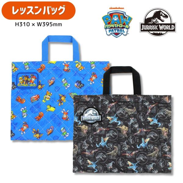 キャラクターの全面プリント（チラシ柄）に、ふわふわの中綿が入ったキルトレッスンバッグ。内側の短い持ち手は、机の横にかけても床に引きずることなくとっても便利！ワッペンは、内側にお名前を記入できて安心です。内側ポケット付き。サイズ：高さ 約31...