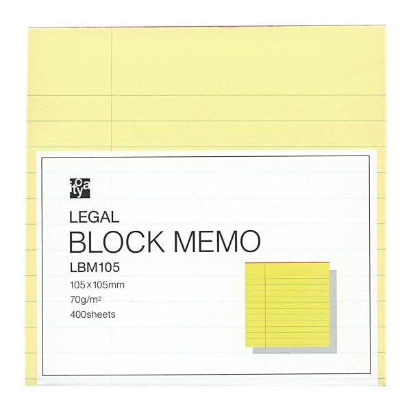 リーガル ブロックメモ 正方形サイズ 105×105mm 横罫 400枚