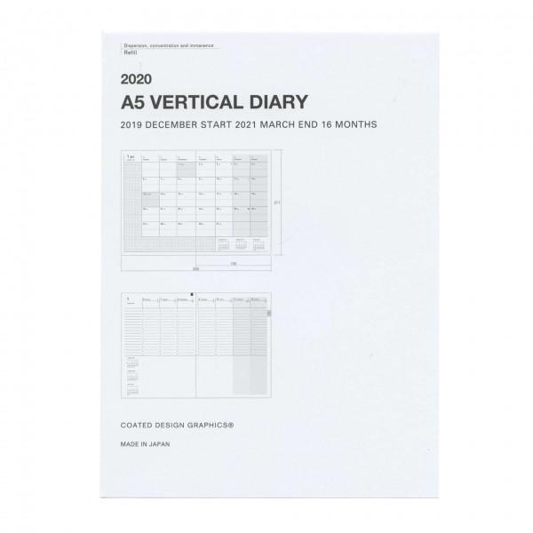年 手帳 A5 週間 バーチカル 見開き リフィル 12月始まり Cot P 文具 文房具のkdm ヤフー店 通販 Yahoo ショッピング
