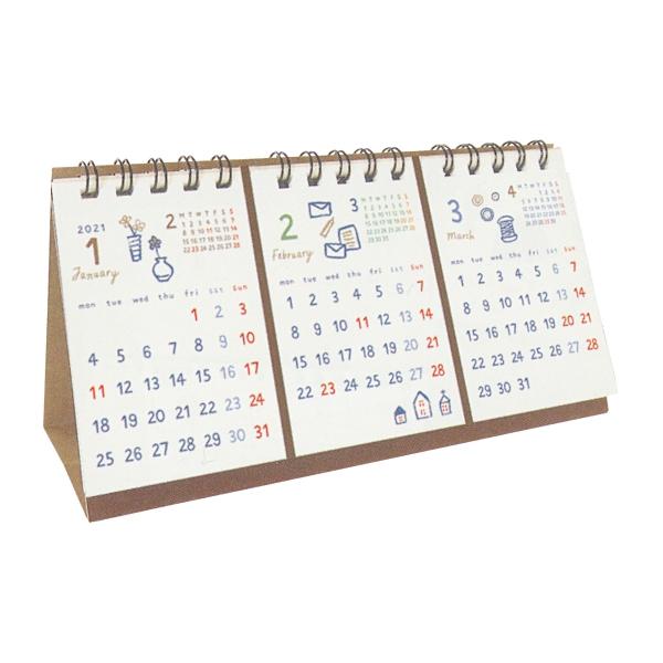 3ヶ月卓上カレンダー 21年1月から12月対応 Ct2108 P 文具 文房具のkdm ヤフー店 通販 Yahoo ショッピング