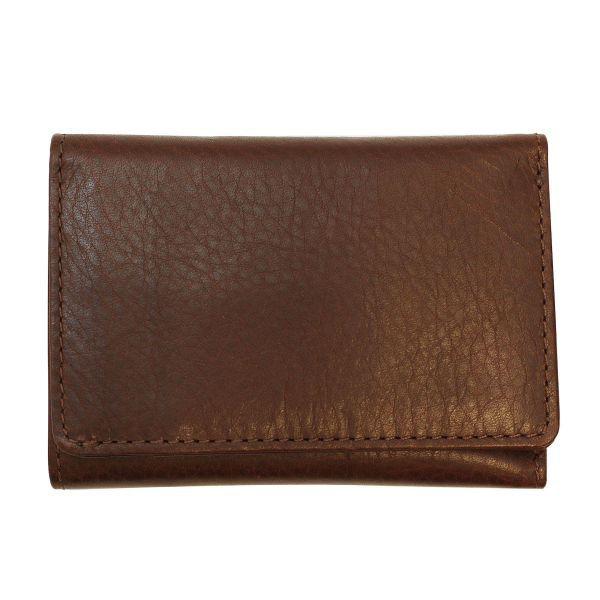 ソフトアンティークレザー コンパクトウォレット ダークブラウン 三