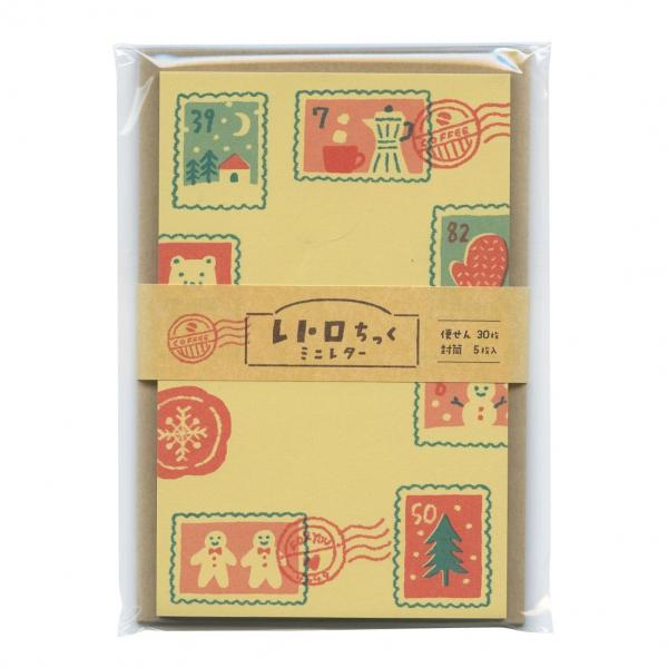 レトロちっく ミニレターセット 切手 かわいい 便箋 封筒 LT506