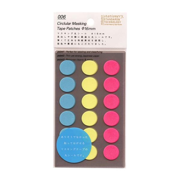 他サイト： STALOGY/スタロジー マスキング丸シール 16mm シャッフルネオン S2236の商品画像