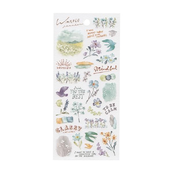 「森」「花畑」をテーマにしたシールが新登場です。透明感のある水彩タッチと絶妙な色のバランスが魅力で、シート1枚でデコレーションが完成するようデザインされています。シールサイズ：H200×W90mm: 600000022583: 200000...