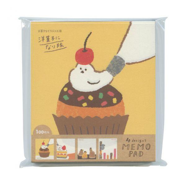 お菓子などうぶつ工房 メモパッド 100枚綴り 洋菓子 かわいい LM216