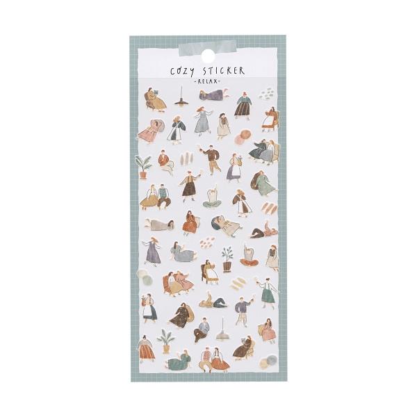 あたたかいカラーと手描きの人物のタッチが素敵なシールです。日記や手帳のデコにぴったりのサイズです。: 600000022847: 200000003843: