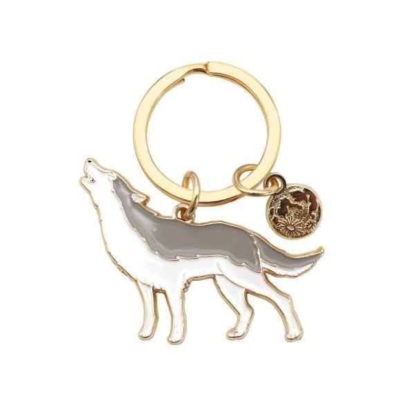 アニマル キーリング オオカミ 動物 かわいい キーホルダー