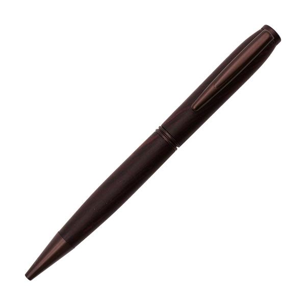 ウィスパー 油性 木軸 ボールペン 1.0mm 回転式 キングウッド WPBPKW
