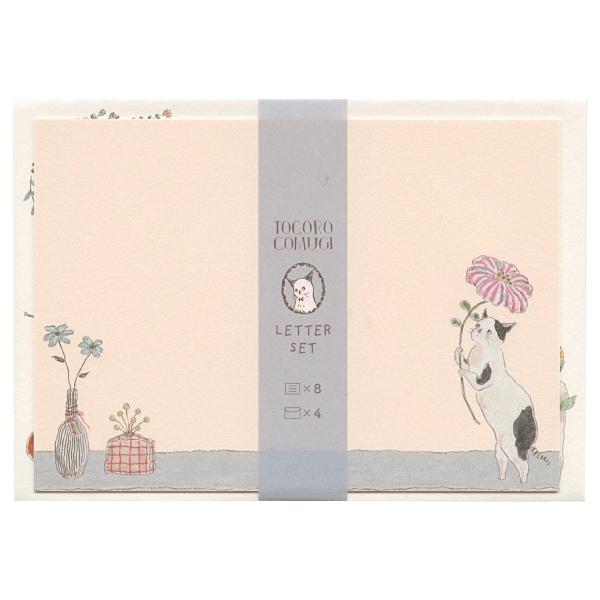 トコロコムギ コムギアニマル レターセット 花 猫 ねこ かわいい 文具