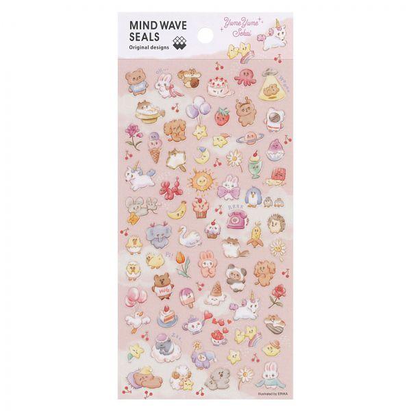 イラスト シール YumeYume Sekai かわいい 82058 : 文具・文房具のKDM