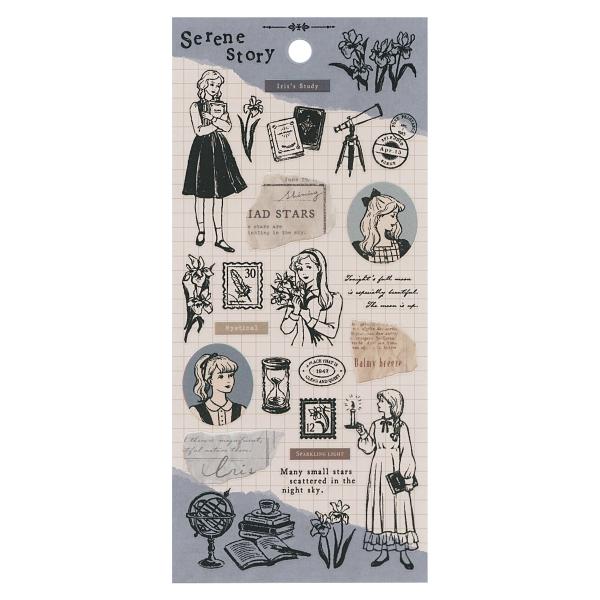 セリーンストーリーステッカー クリアシール アイリスのお勉強 女の子