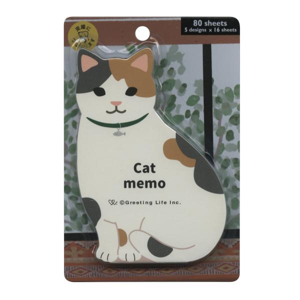 アニマル ダイカットメモ 80枚入 ねこ 動物保護支援 ETN-187 : 文具