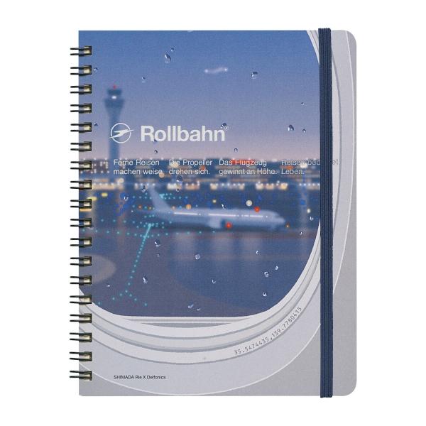 SHIMADA Rie ロルバーン ポケット付メモ L B：飛行機・夜景 B6変形
