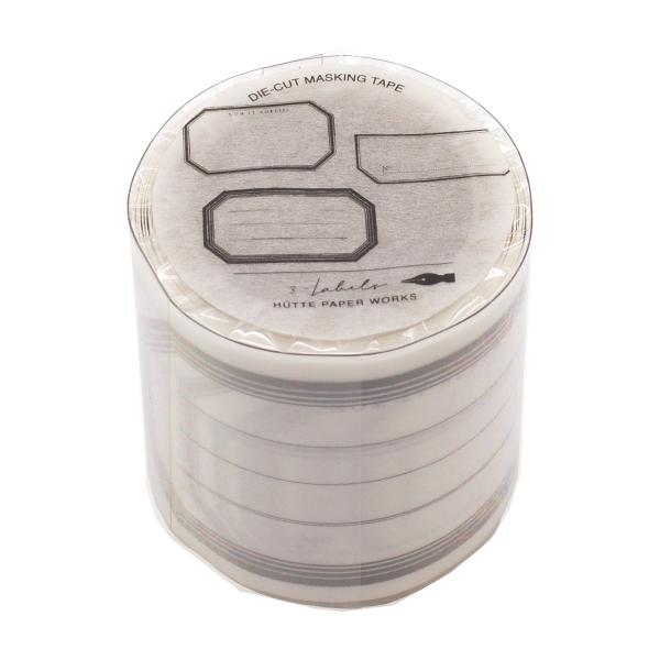 切り売り 人物マスキングテープ 102 マスキングテープ 40mm幅 3-Labels ブラック PMT-102 : 文具・文房具の