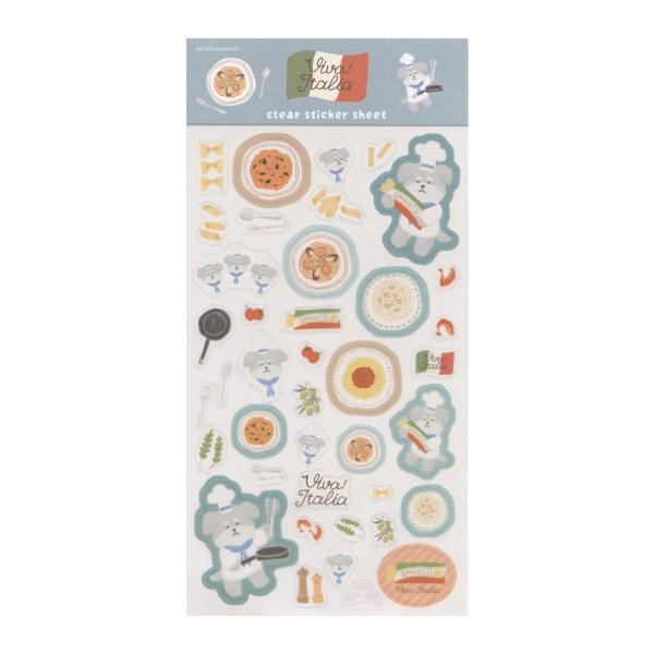 イタリアの風そよぐ、小さなレストランをテーマに、かわいい動物たちのシェフたちがデザインされた『Viva Italia』シリーズのシートシールです。クリア素材で小さめのシールなので手帳のマンスリーページのデコに最適です。手帳デコ以外にも手紙の...