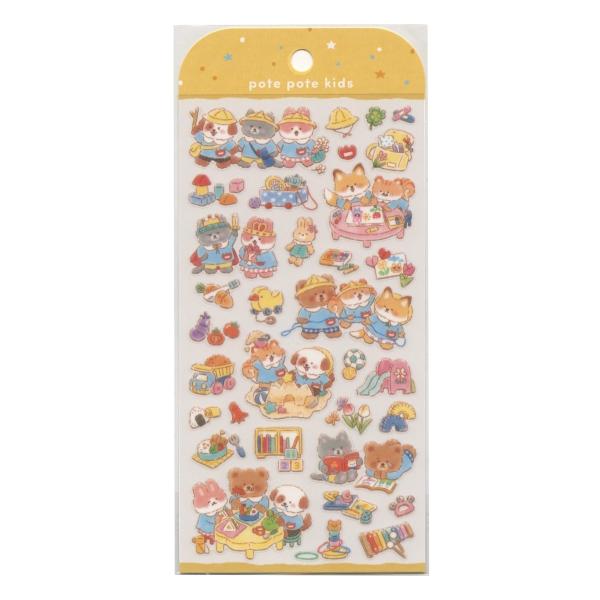 仲良しの動物6匹組が織りなす、日常の小さなドラマを切り取ったシールです。ぽてぽてしたフォルムと子供らしいユーモラスな表情は手帳やカードに貼るだけで癒しを添えてくれます。素材:透明PET・マットニス生産国:日本: 600000026378: ...