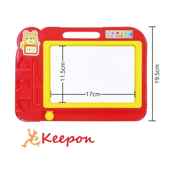 マグネットスタンプがついたおえかきボード！商品サイズ：本体：272×195×22mm重量：160g セット内容：おえかきボード×1、マグネットペン×1、マグネットスタンプ×3